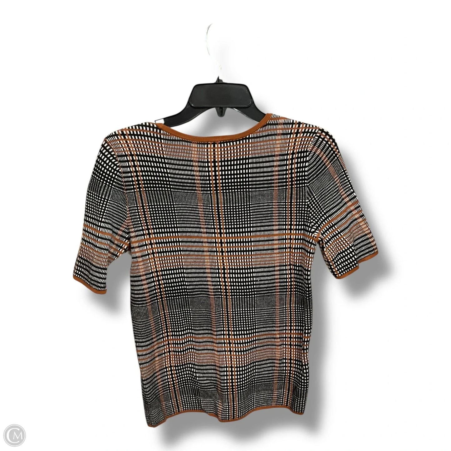 Top Short Sleeve By Ann Taylor In Black & Brown, Size: S