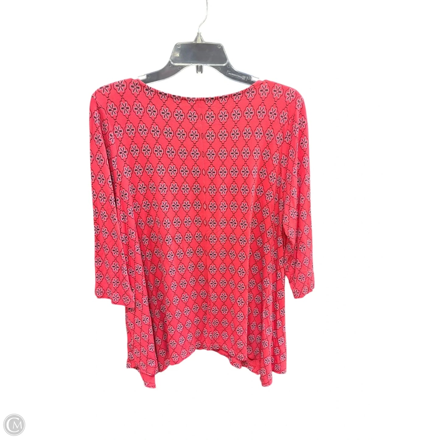 Top 3/4 Sleeve By Dana Buchman In Pink, Size: L