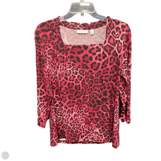 Top 3/4 Sleeve Basic By Clothes Mentor In Animal Print, Size: M