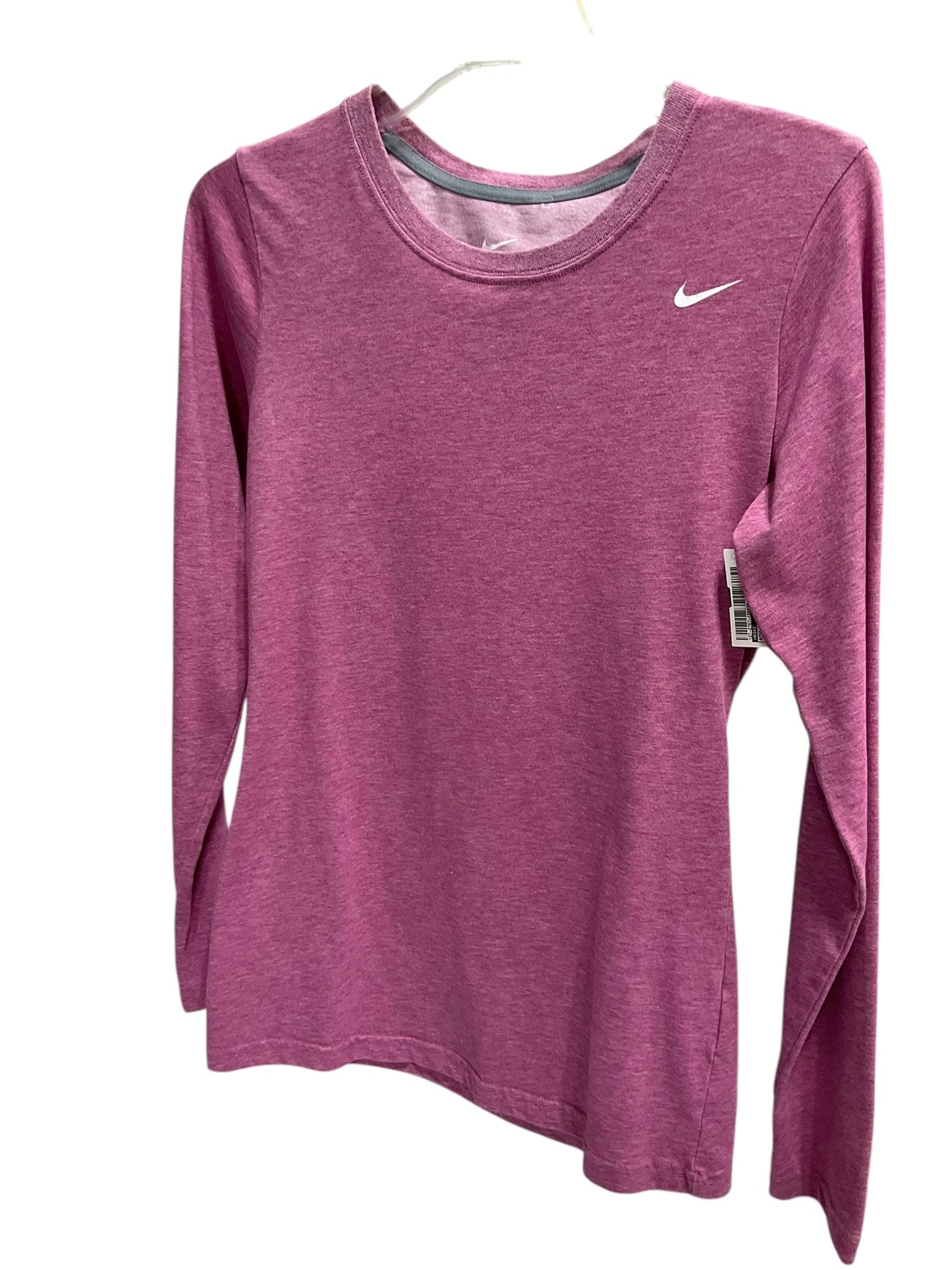Athletic Top Long Sleeve Collar By Nike In Pink, Size: M