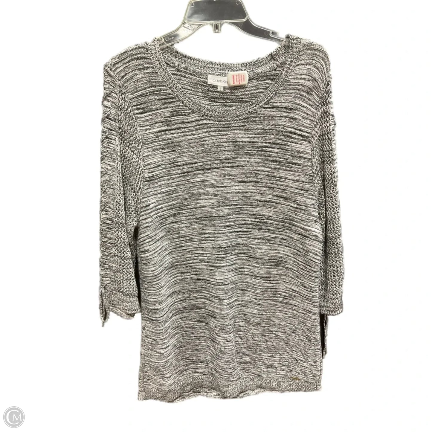 Sweater By Calvin Klein In Black & White, Size: L