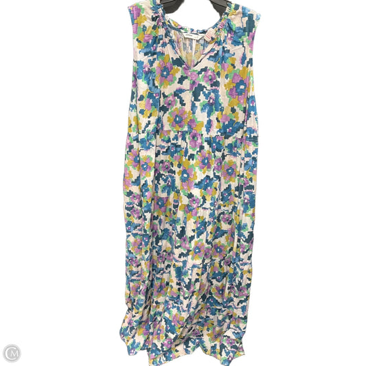 Dress Casual Maxi By Sonoma In Blue & Green, Size: 4x