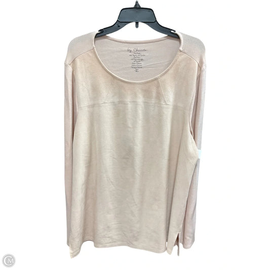 Top Long Sleeve By Chicos In Tan, Size: Xl