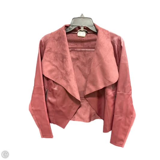 Jacket Moto By Clothes Mentor In Red, Size: S