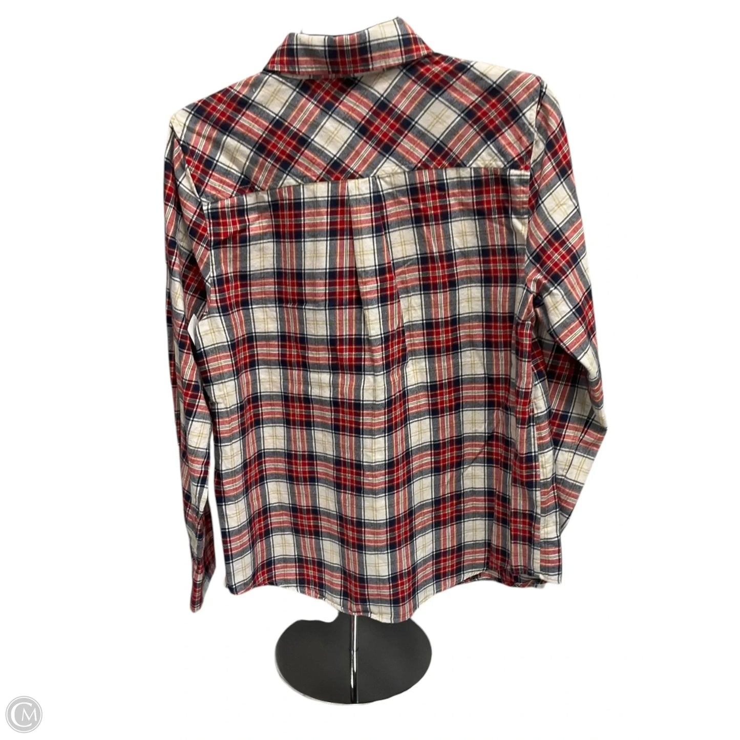 Blouse Long Sleeve By J. Crew In Blue Red & White, Size: M