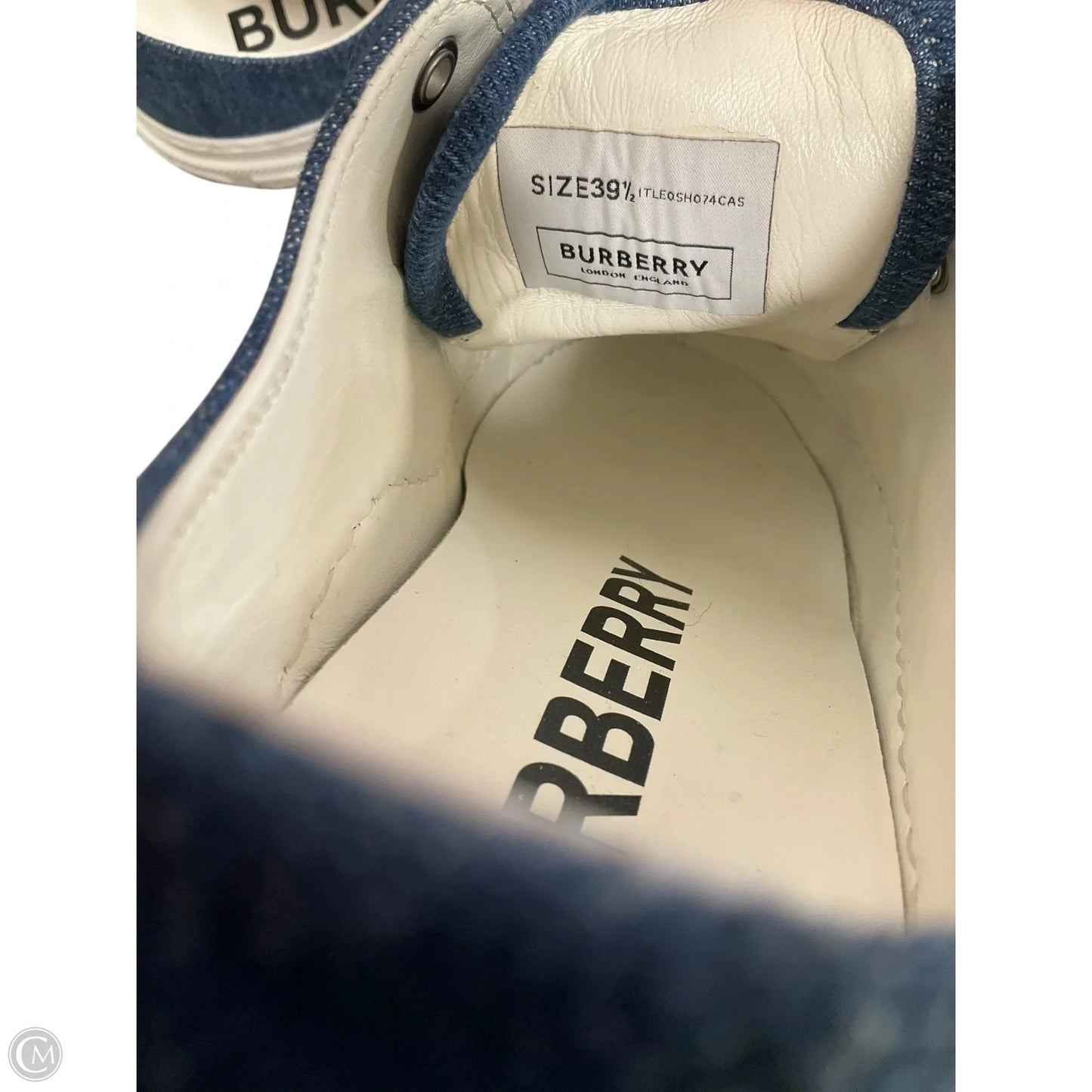 Shoes Luxury Designer By Burberry In Blue & White, Size: 8.5