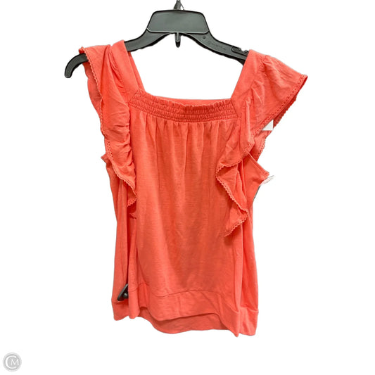 Top Sleeveless By Loft In Orange, Size: M