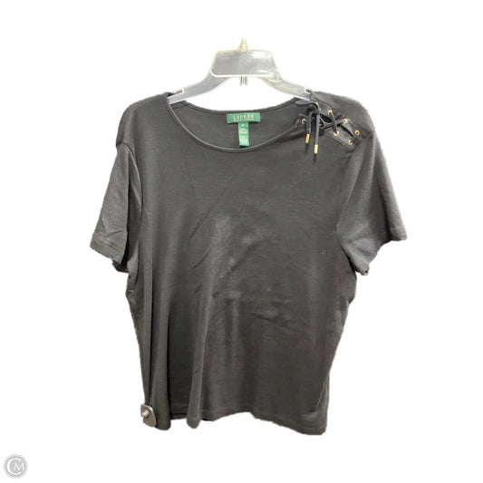 Top Short Sleeve By Lauren By Ralph Lauren In Black, Size: Xl