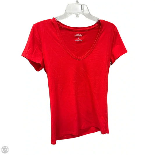 Top Short Sleeve Basic By Banana Republic In Red, Size: Sp
