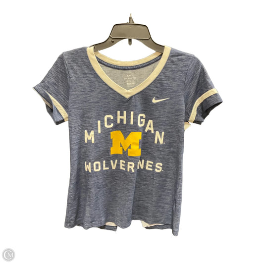 Athletic Top Short Sleeve By Nike Apparel In Blue, Size: S