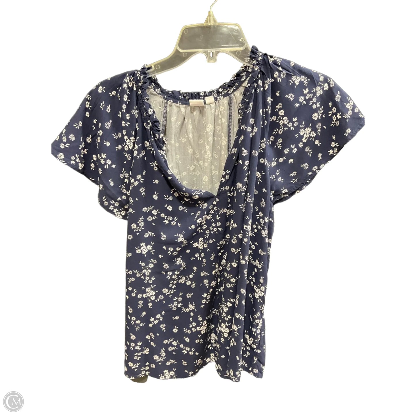 Top Short Sleeve Basic By Gap In Floral Print, Size: L