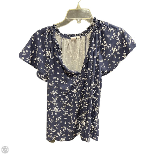 Top Short Sleeve Basic By Gap In Floral Print, Size: L