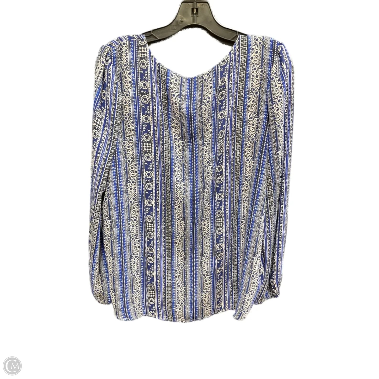 Top Long Sleeve By Loft In Blue & White, Size: Xl