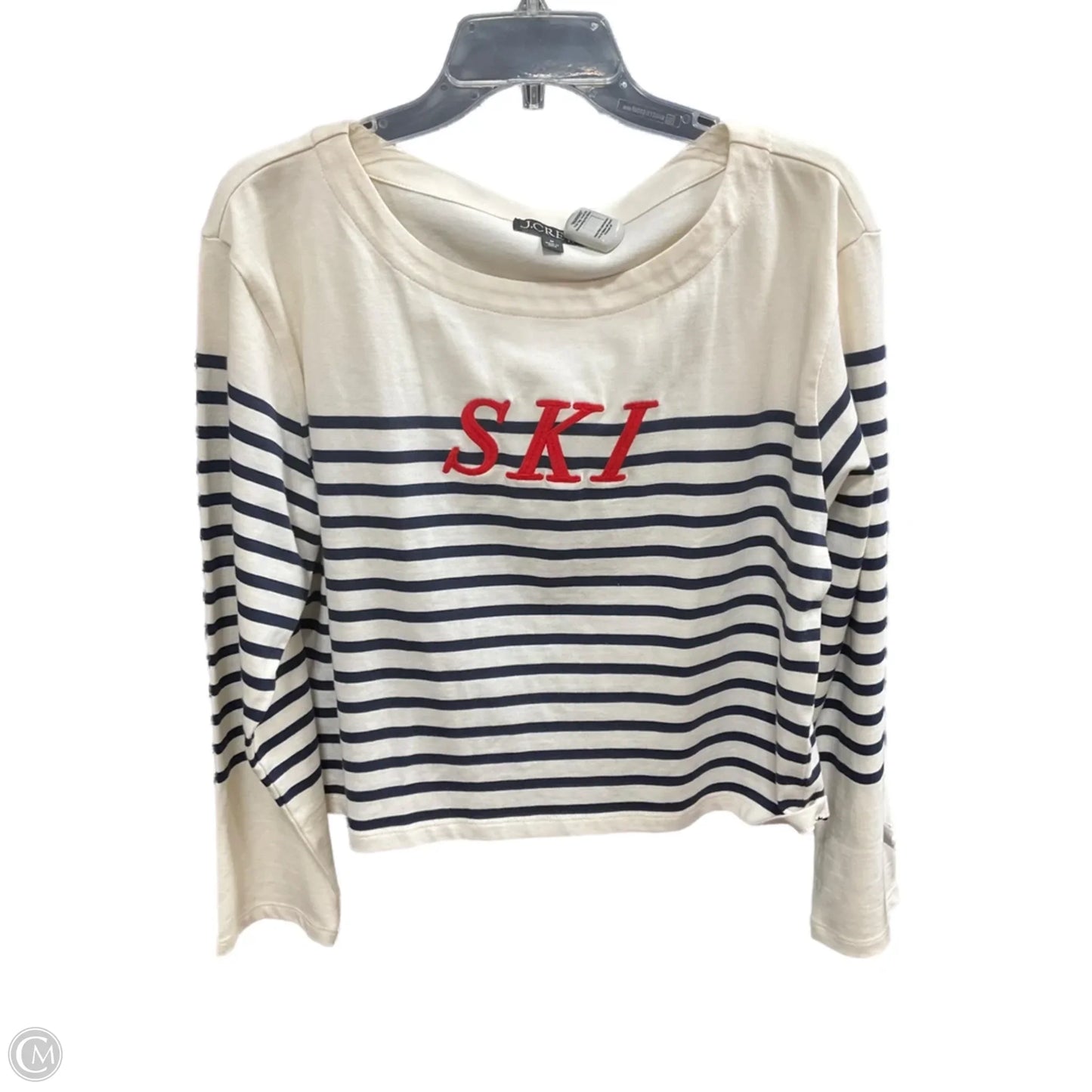 Top Long Sleeve Basic By J. Crew In Striped Pattern, Size: M