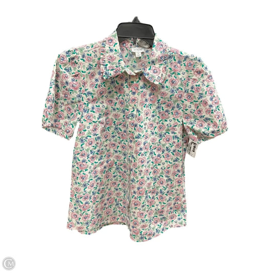 Top Short Sleeve Basic By J. Crew In Floral Print, Size: S