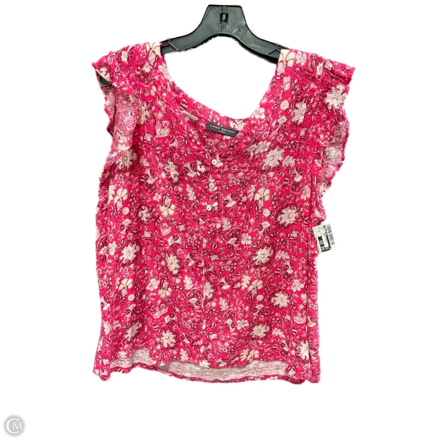 Top Sleeveless Basic By Lane Bryant In Pink & White, Size: 18
