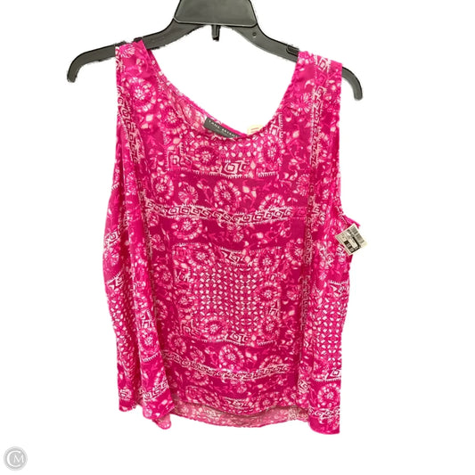Top Sleeveless Basic By Lane Bryant In Pink & White, Size: 18
