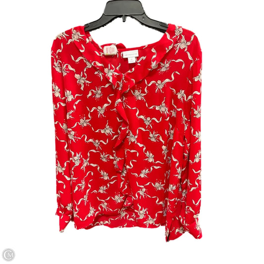 Top Long Sleeve Basic By Liz Claiborne In Red, Size: Xl