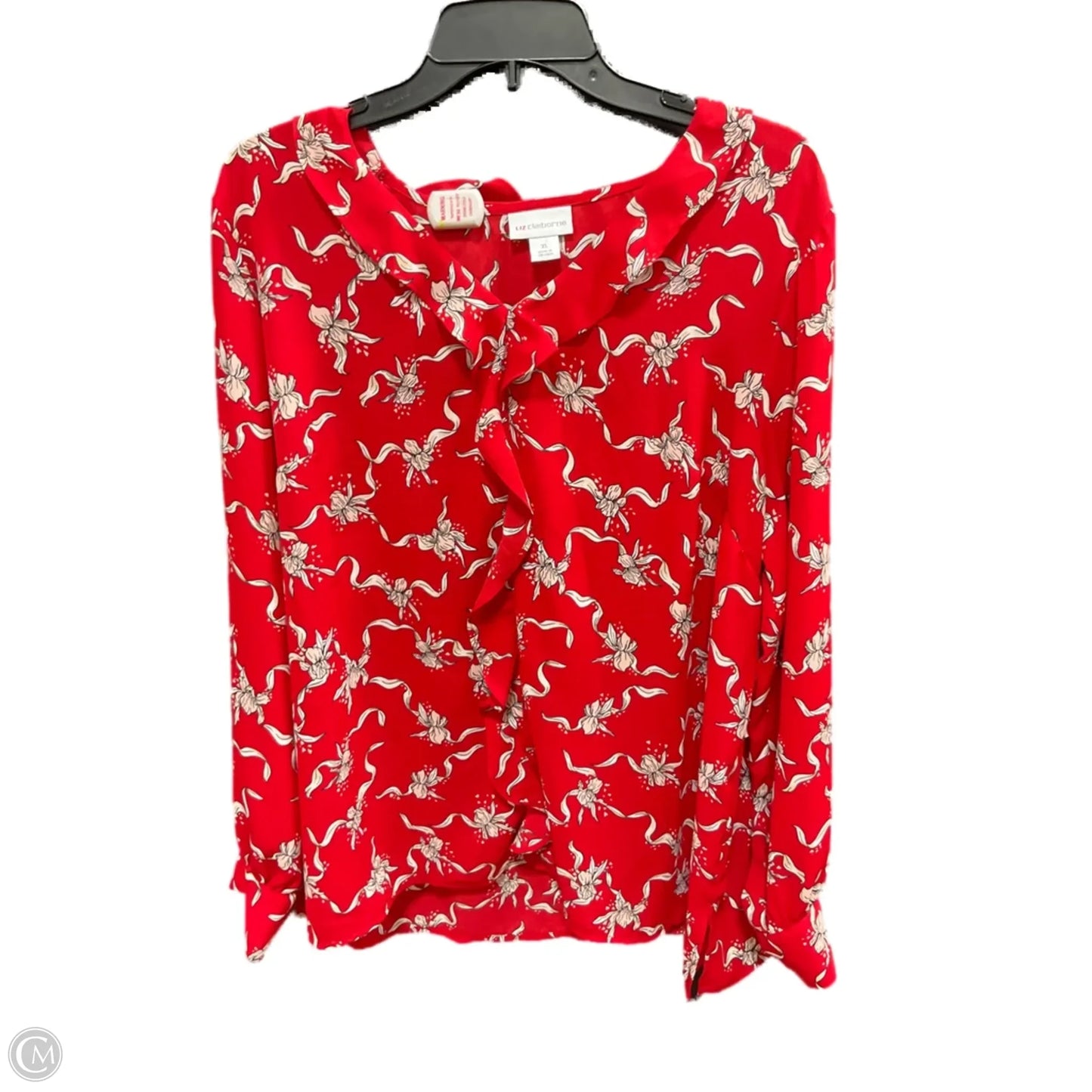 Top Long Sleeve Basic By Liz Claiborne In Red, Size: Xl