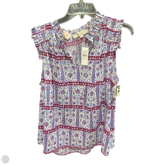 Top Sleeveless Basic By Loft In Blue & Pink, Size: L