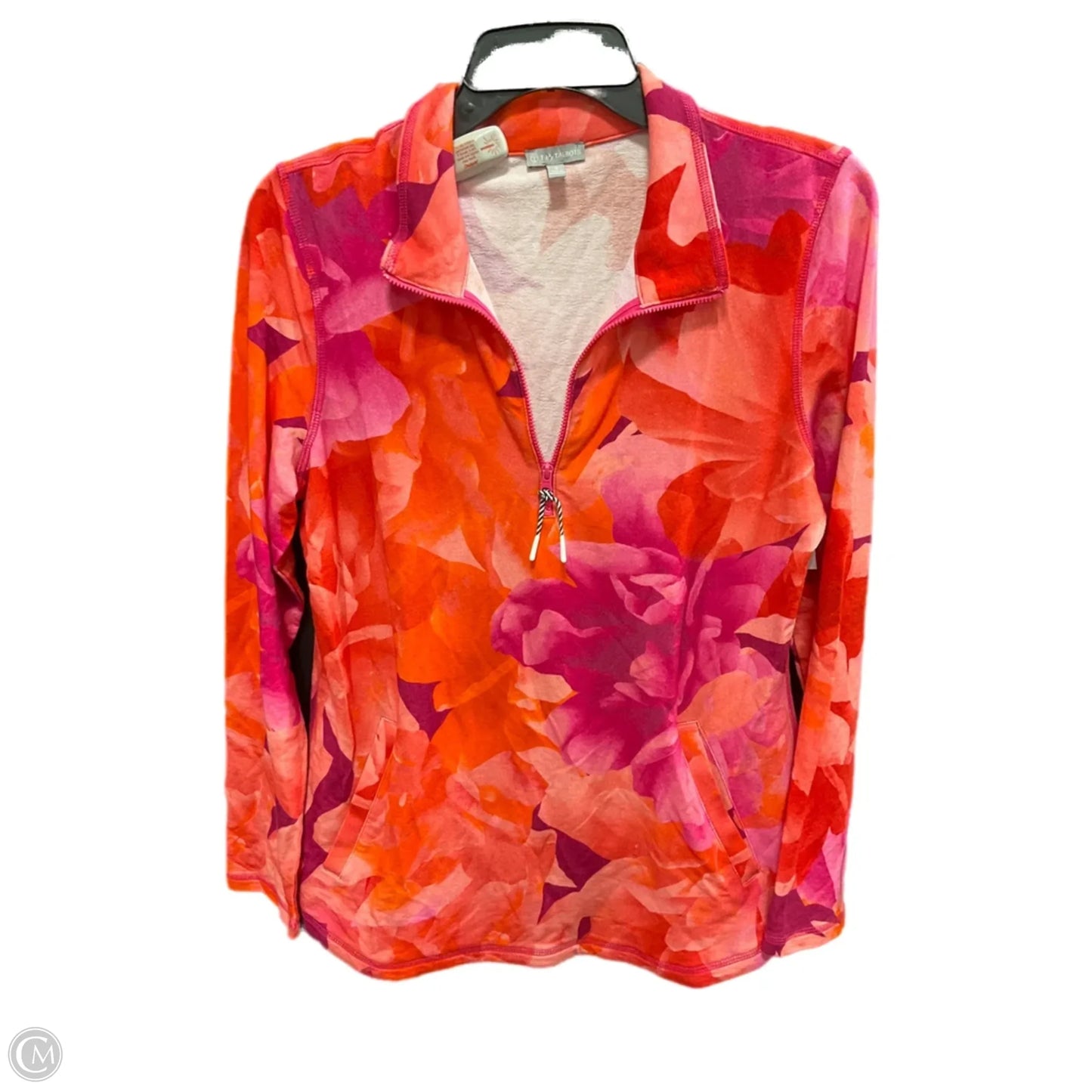 Athletic Top Long Sleeve Collar By Talbots In Multi-colored, Size: S