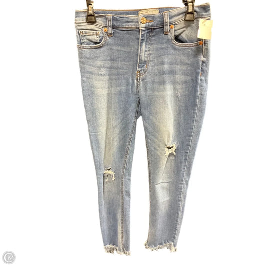 Jeans Skinny By Free People In Blue Denim, Size: 4