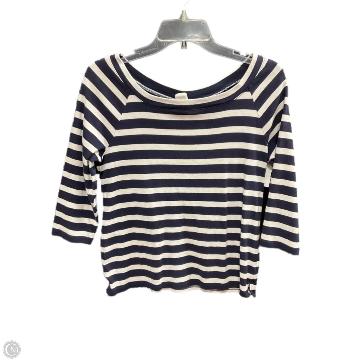 Top 3/4 Sleeve Basic By Talbots In Striped Pattern, Size: Mp