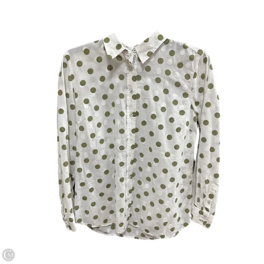 Blouse Long Sleeve By Talbots In Polkadot Pattern, Size: Mp