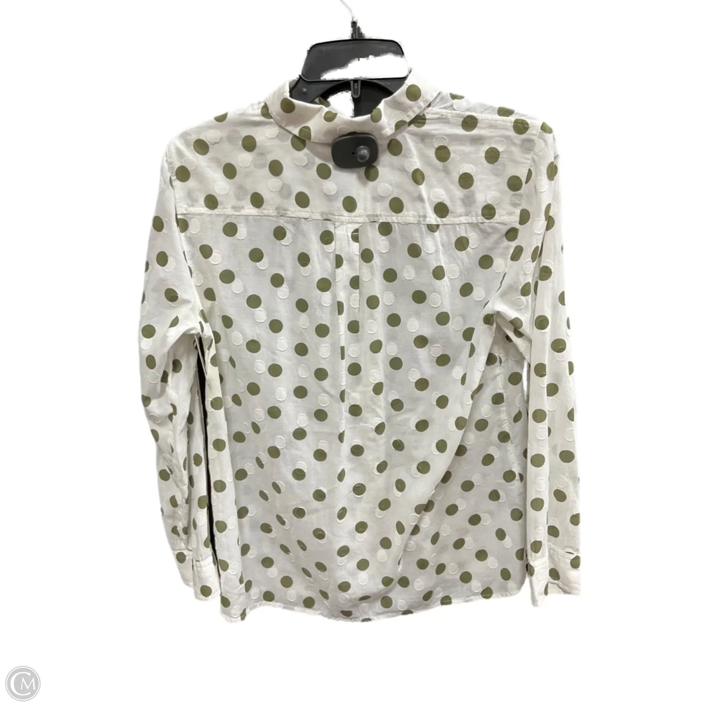 Blouse Long Sleeve By Talbots In Polkadot Pattern, Size: Mp