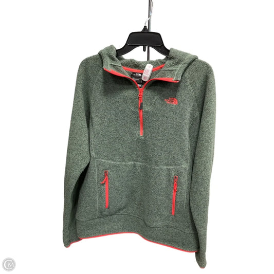 Athletic Top Long Sleeve Hoodie By The North Face In Green, Size: L