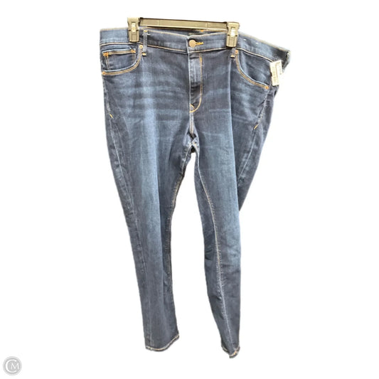 Jeans Skinny By Express In Blue Denim, Size: 18