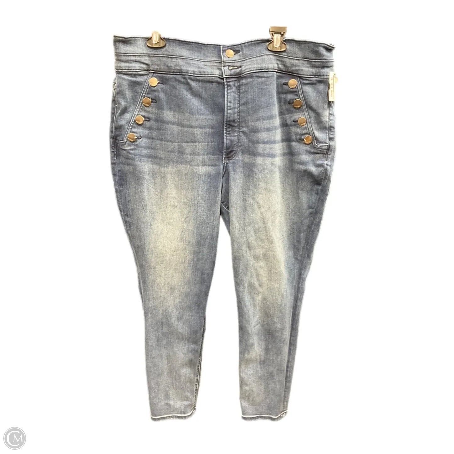 Jeans Straight By Express In Blue Denim, Size: 18