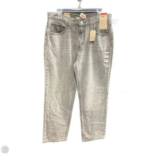 Jeans Straight By Levis In Grey Denim, Size: 12