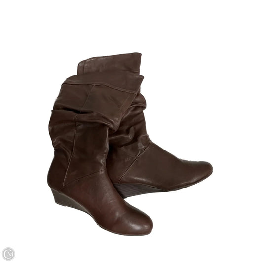 Boots Knee Heels By White Mountain In Brown, Size: 10