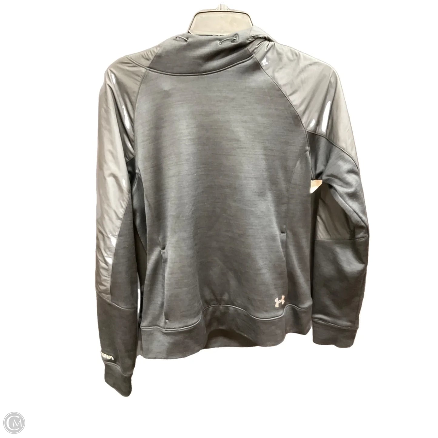 Athletic Top Long Sleeve Hoodie By Under Armour In Black, Size: M