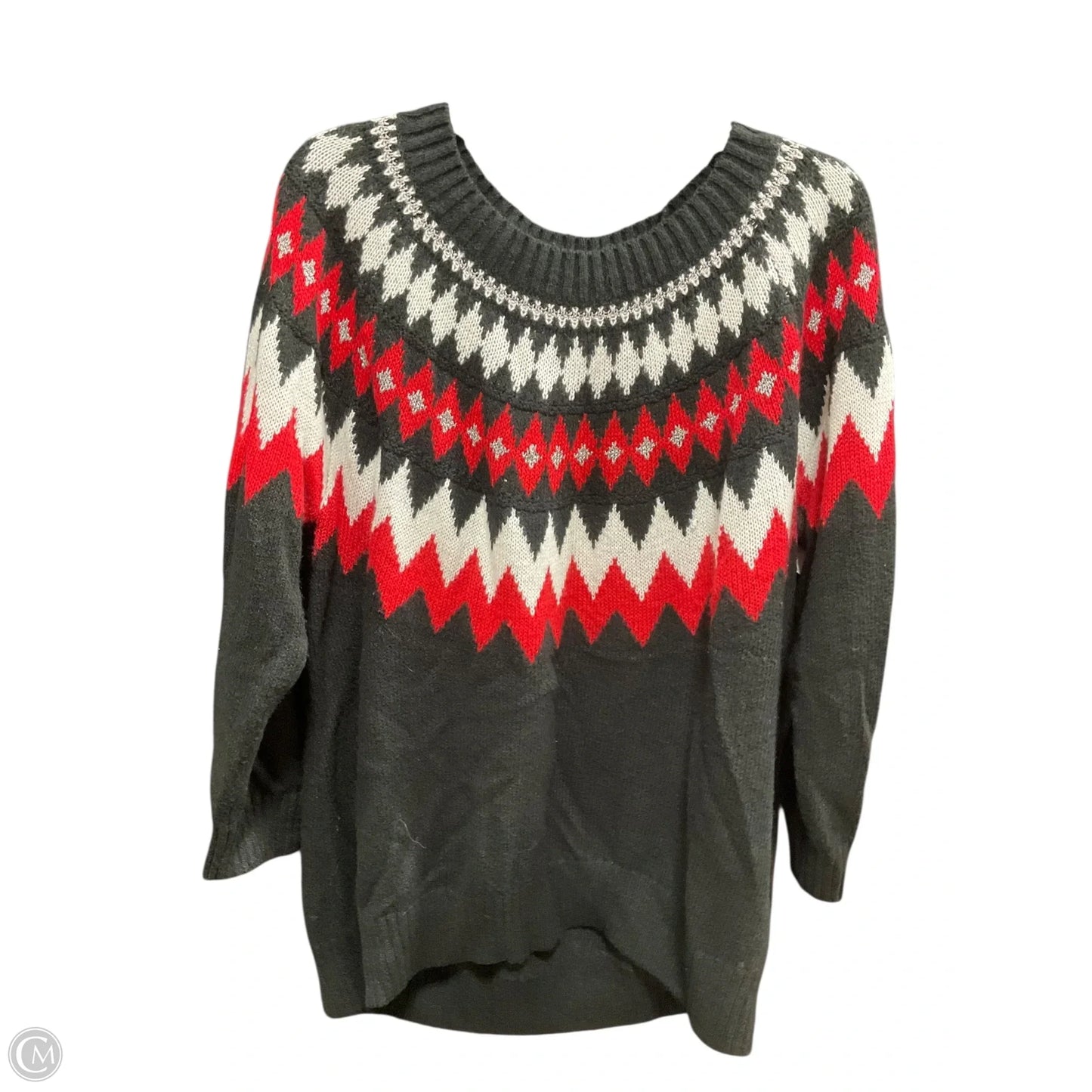 Sweater By Clothes Mentor In Black & Red, Size: 16