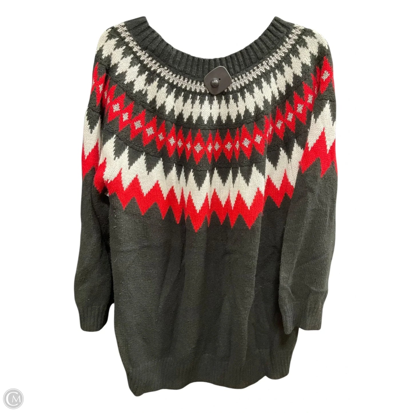 Sweater By Clothes Mentor In Black & Red, Size: 16