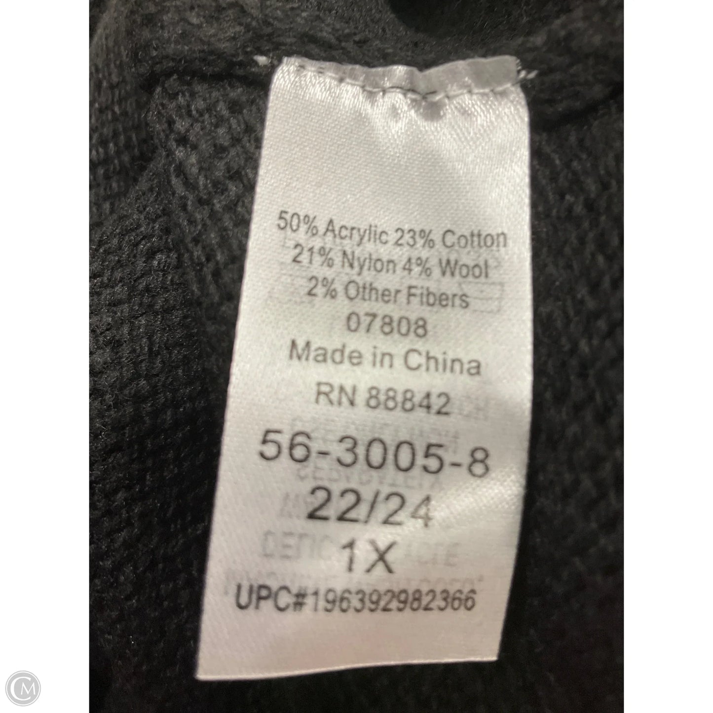 Sweater By Ellos In Black & Grey, Size: 22