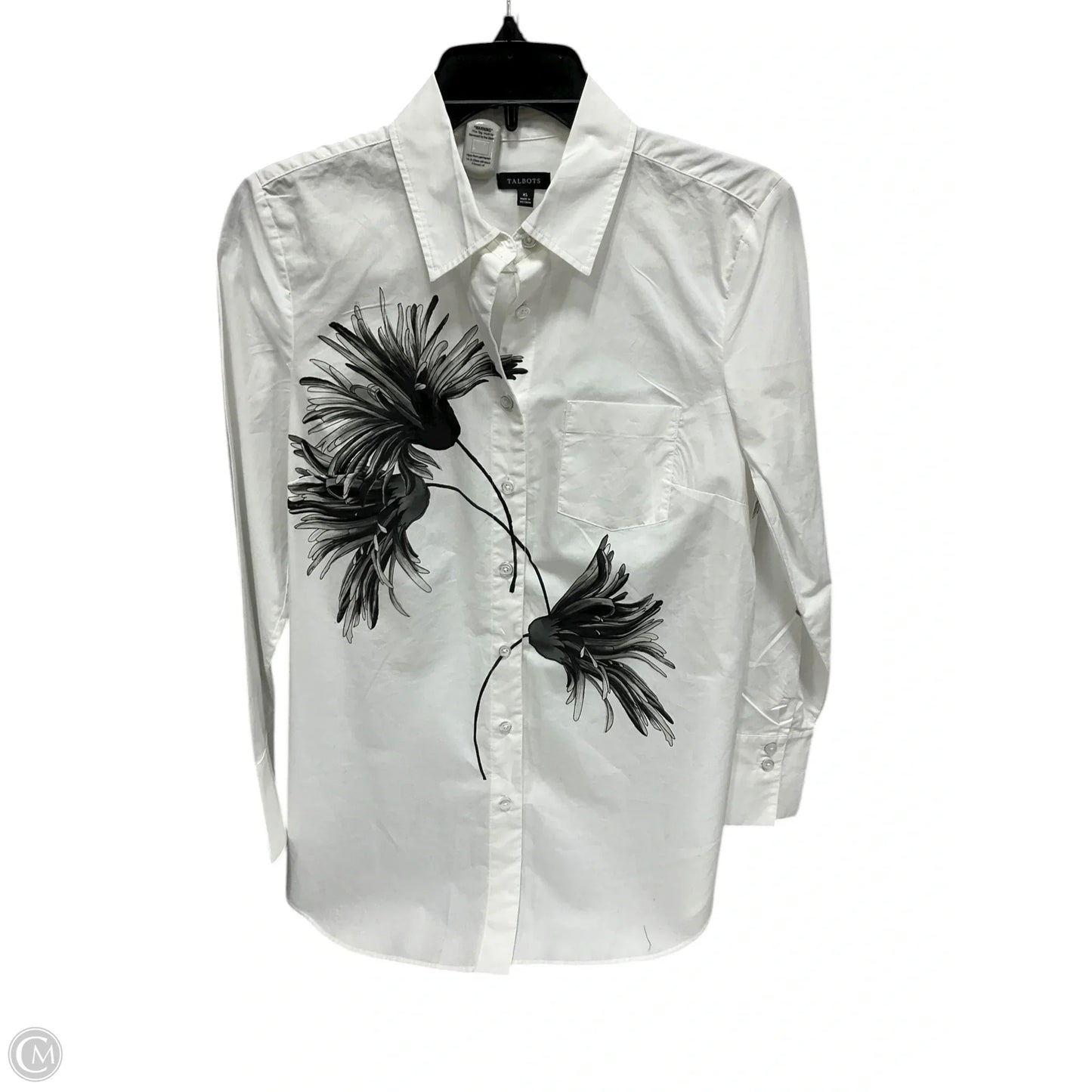 Blouse Long Sleeve By Talbots In White, Size: Xs