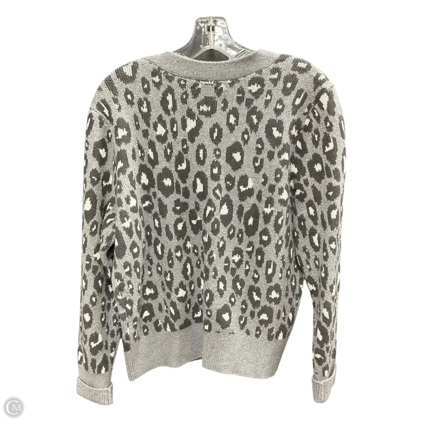 Sweater Cardigan By Lucky Brand In Animal Print, Size: L