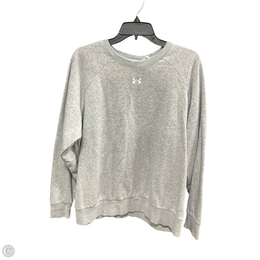 Athletic Top Long Sleeve Collar By Under Armour In Grey, Size: Xl