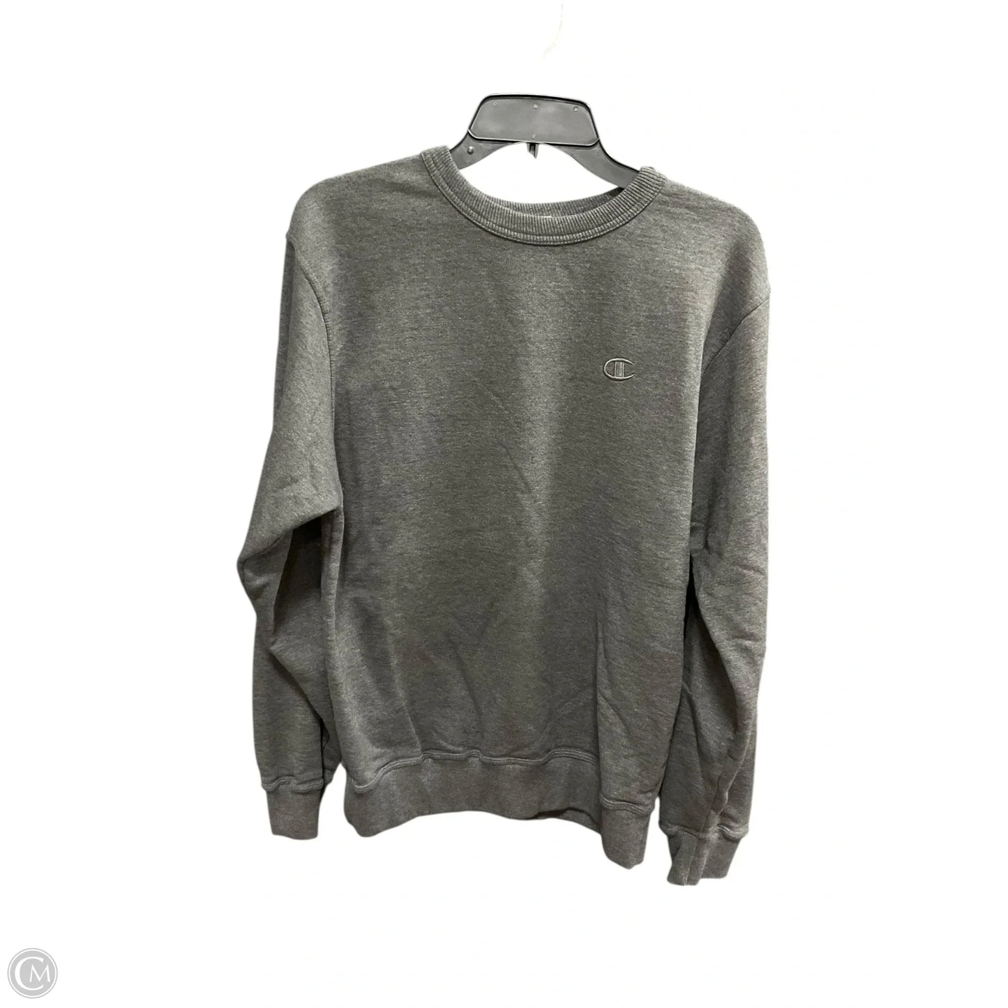Athletic Top Long Sleeve Collar By Champion In Grey, Size: 8