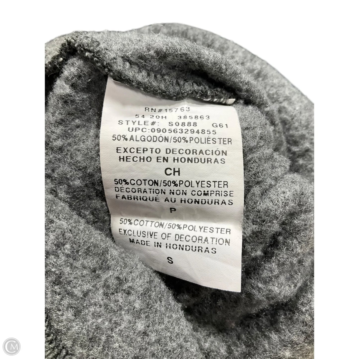 Athletic Top Long Sleeve Collar By Champion In Grey, Size: 8