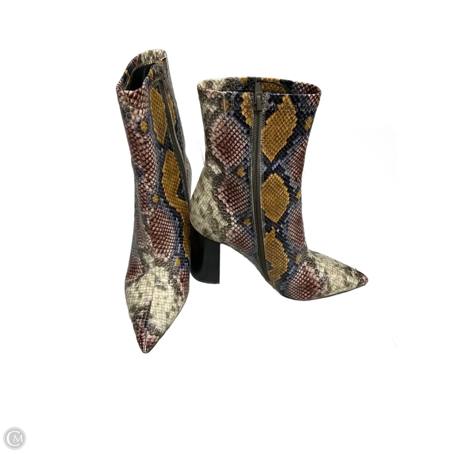 Boots Ankle Heels By Jeffrey Campbell In Snakeskin Print, Size: 7