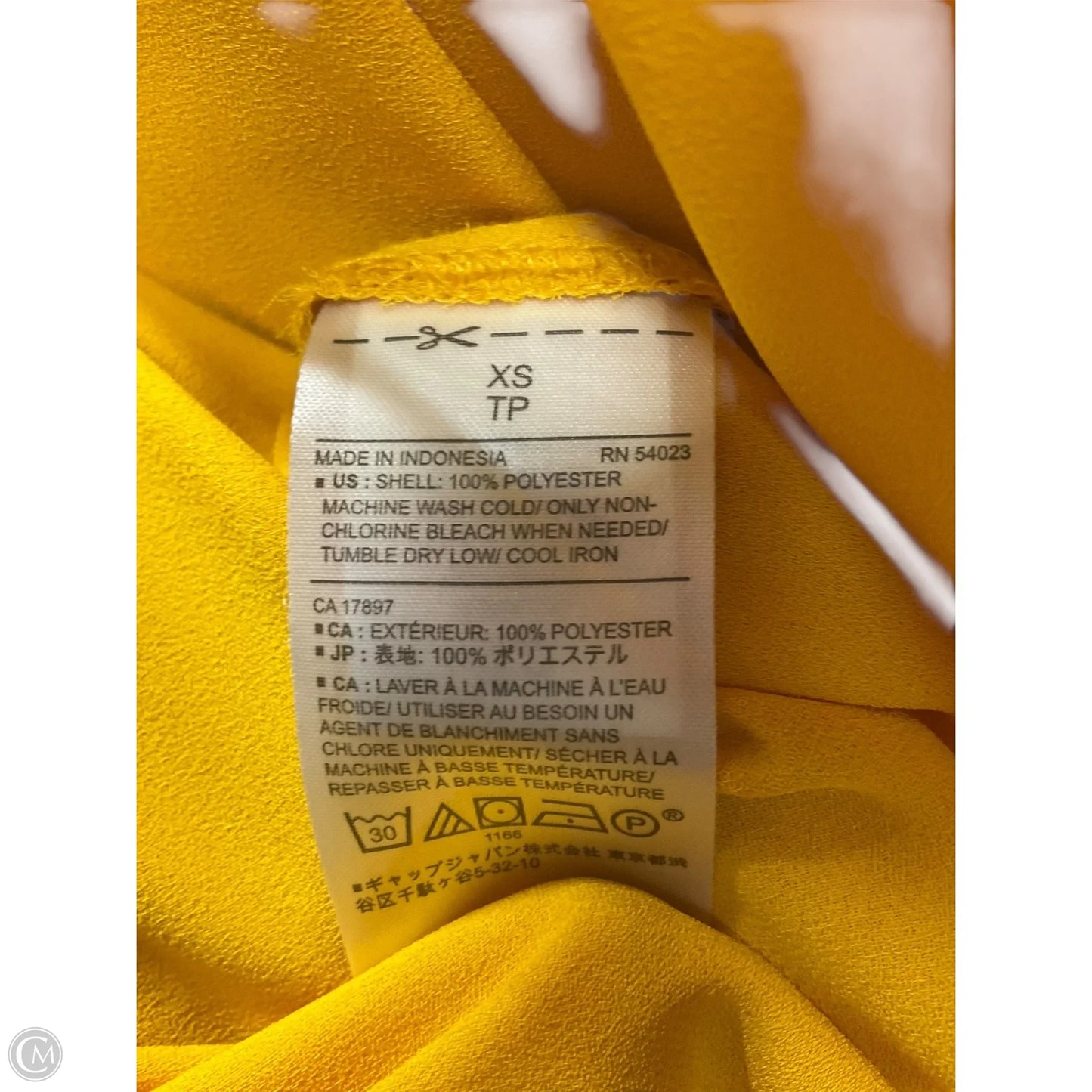 Top Sleeveless By Banana Republic In Yellow, Size: Xs