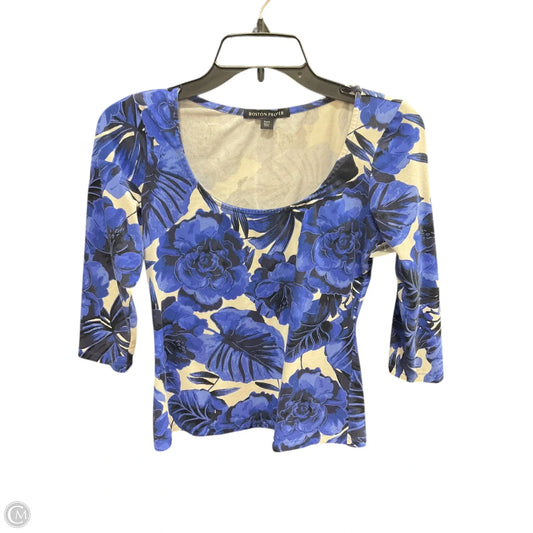 Top 3/4 Sleeve By Boston Proper In Floral Print, Size: S