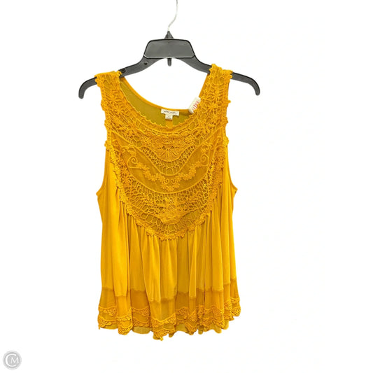Top Sleeveless By Ultra Pink In Yellow, Size: Xl