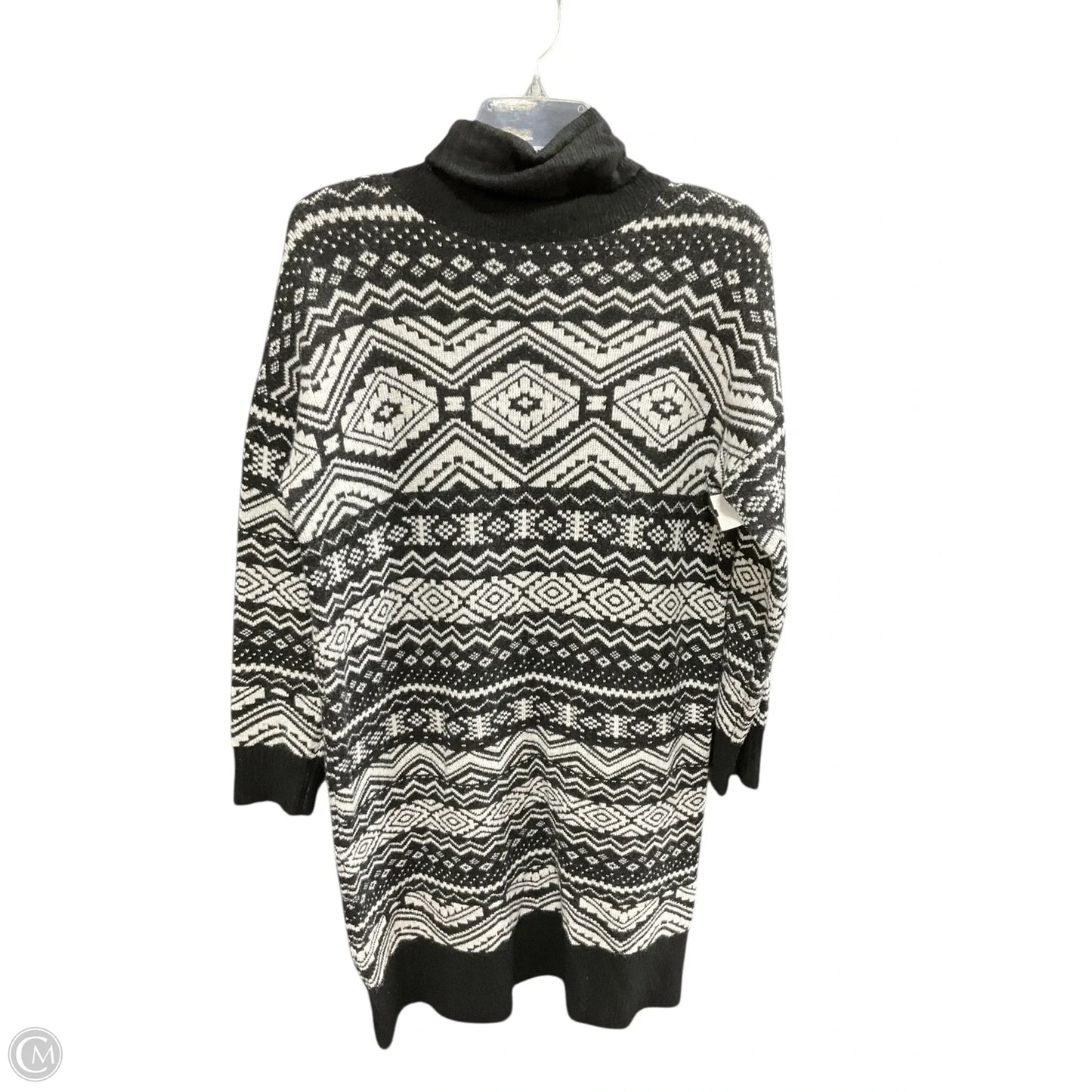 Dress Sweater By Loft In Black & White, Size: M
