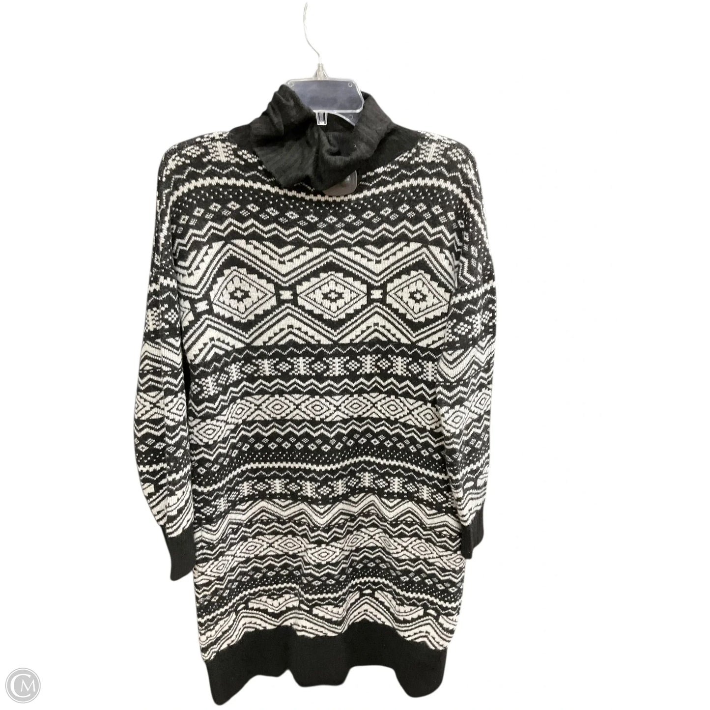 Dress Sweater By Loft In Black & White, Size: M