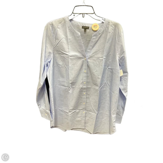 Top Long Sleeve Basic By Talbots In Blue, Size: L